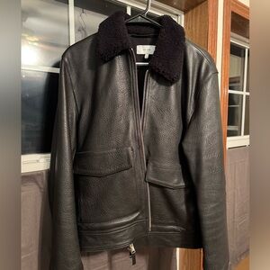 Reiss men’s leather jacket sz M